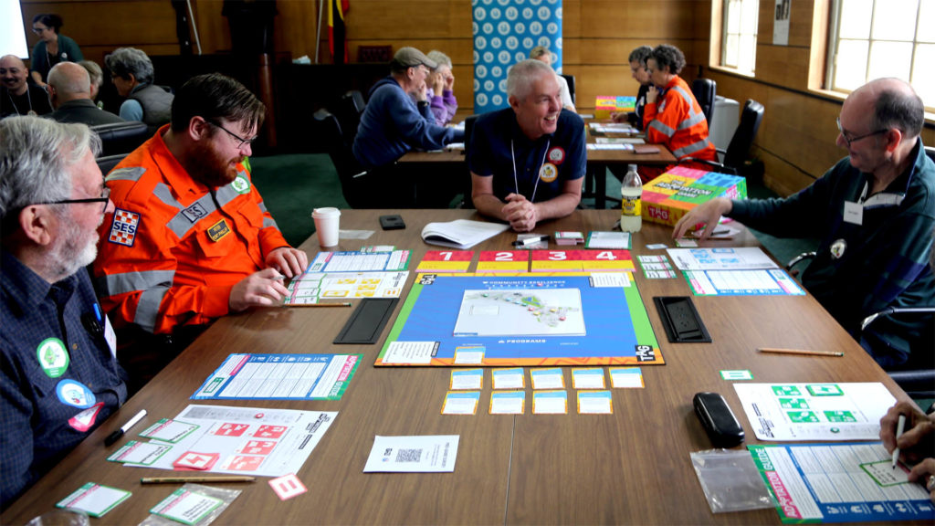 Justin running The Adaptation Game for Port Phillip residents